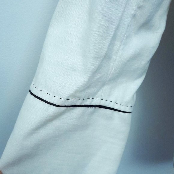 Black and White Graphic Linen Blazer Size 12 US - Picture 4 of 15